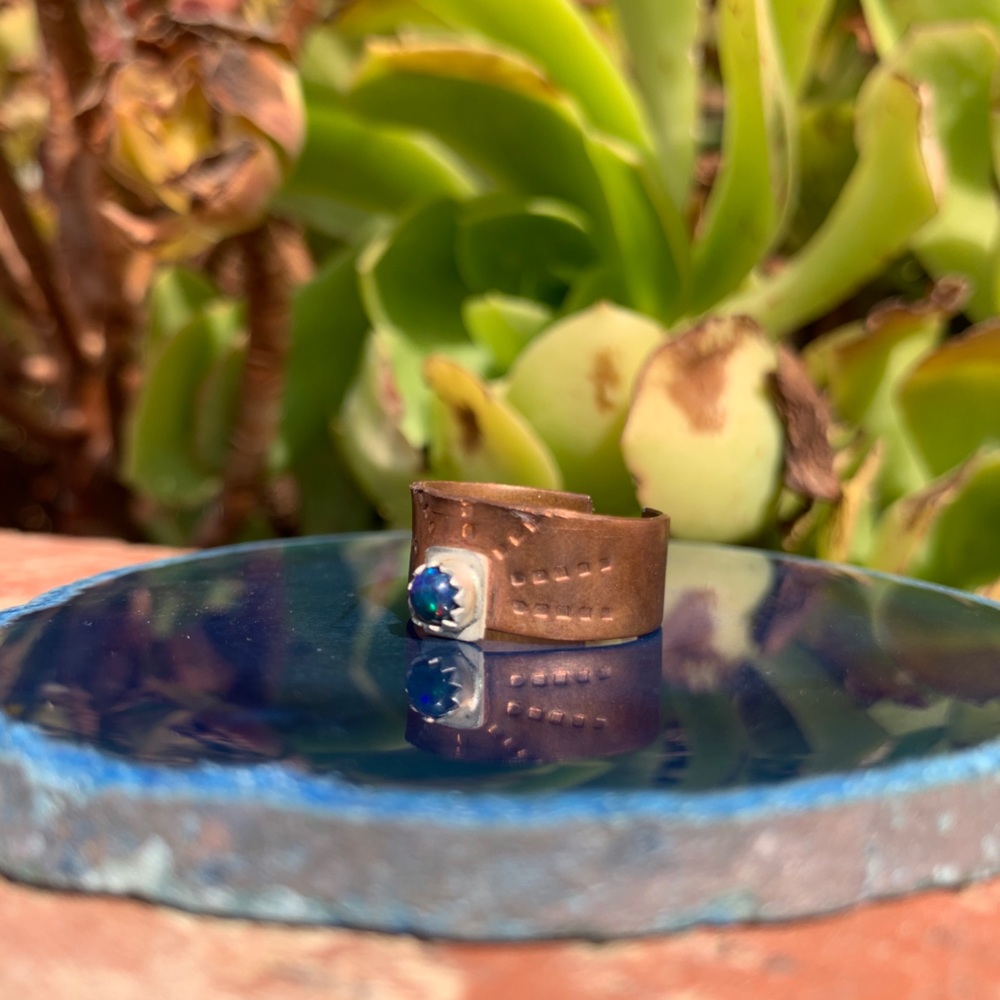 Here Comes the Sun Copper and Ethiopian Opal Ring